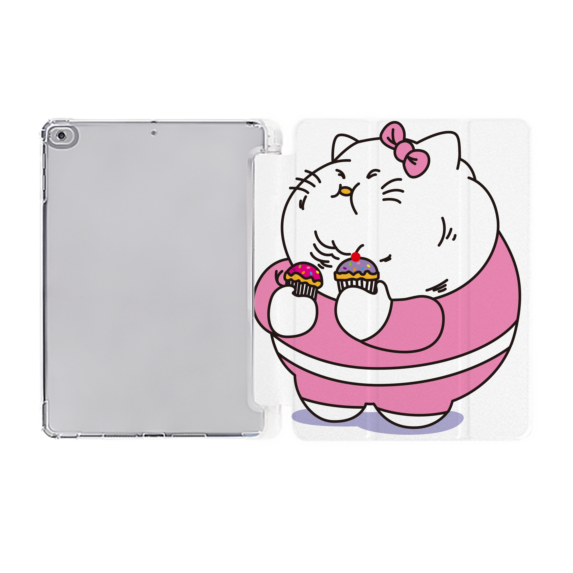 （画像用） Hello Kitty ハローキティ IPad ケース ペン収納付き 三つ折りスタンド PUレザー×シリコン 対応機種9.5/10.5/10.9インチ